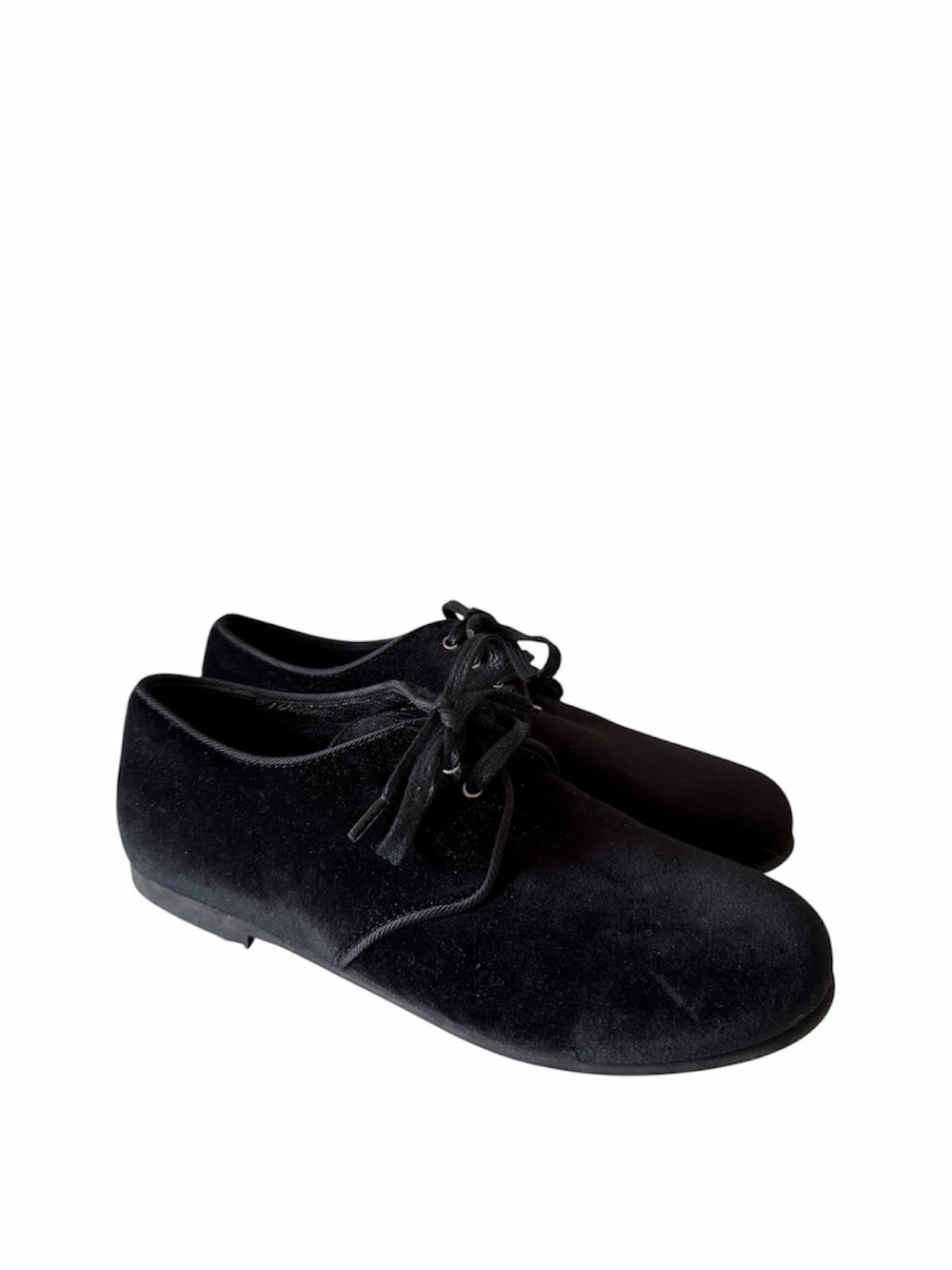 Dolce & Gabbana Kids Black Velvet Lace Up Oxford Shoes Made in Italy EU